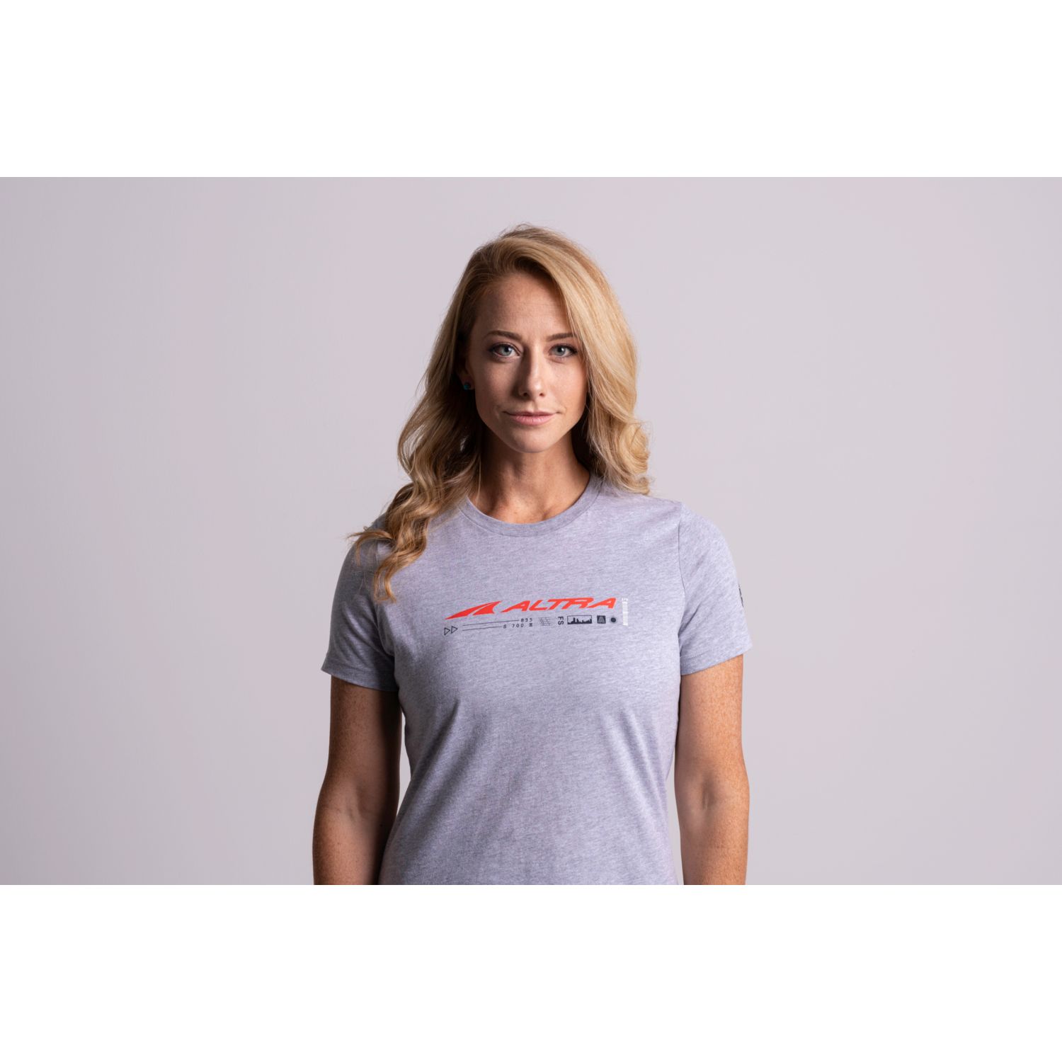 Altra Classic T Shirts Dame Lysegrå Rød | Danmark-54683099